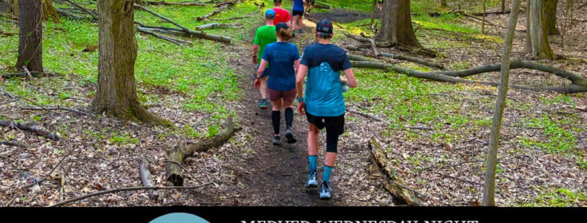 People trail running.